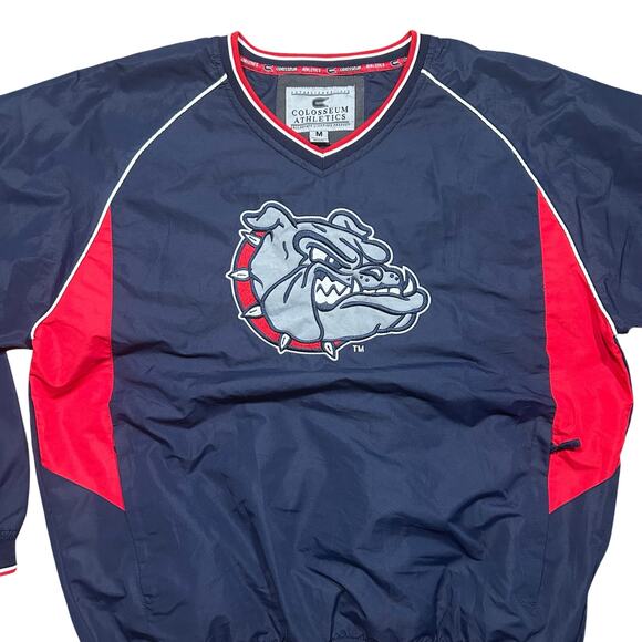 Vintage 00s Gonzaga University Bulldogs Pullover Windbreaker Jacket Sweatshirt - Picture 2 of 4